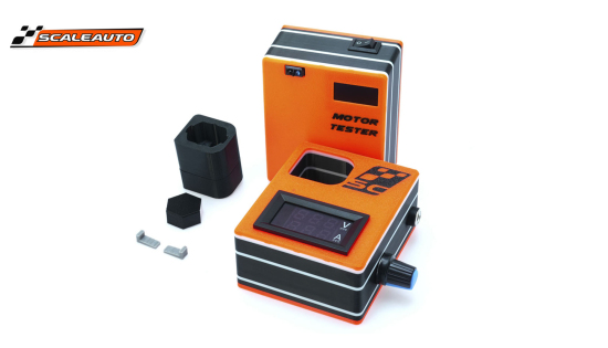 Scaleauto Motor Tester Motor-Einlaufgerät inkl. Adapter für Slotcar-Motortyp Long Can